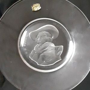 P P Rubens, 1968, Crystal Plate, Signed Val St. Lambert, 8" Rembrandt 1969